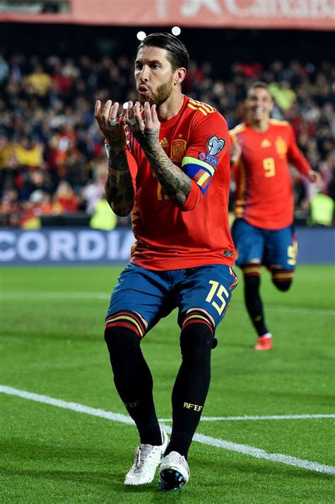 Sergio ramos serves as captain for real madrid. Sergio Ramos of Spain celebrates scoring his sides second ...