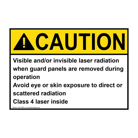 Caution Sign Visible Andor Invisible Laser Radiation Ansi