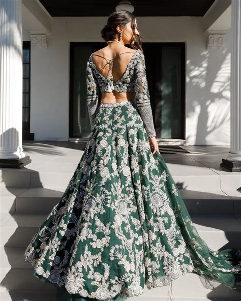 Emerald Green And Gold Lehenga Custom Indian Bridal Wear Indian