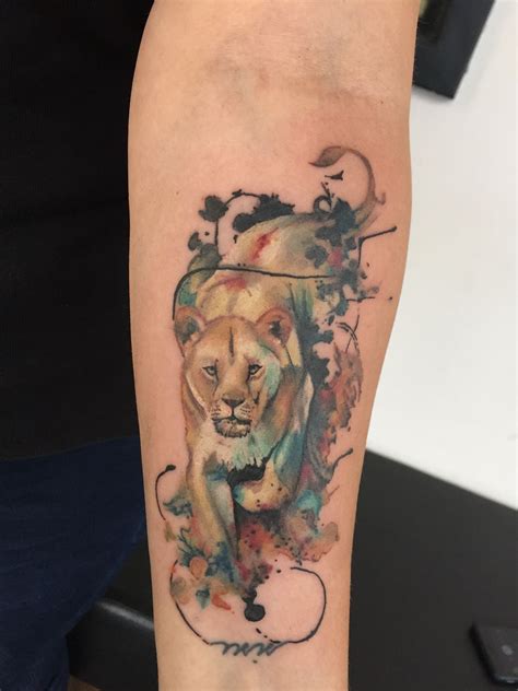 Lioness Tattoo Watercolour Tattoo Style By Luna At Ritual Art Lion