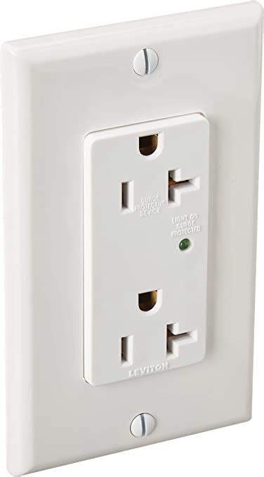 Leviton 5380 W Decora Plus Surge Protective Duplex Receptacle Outlet