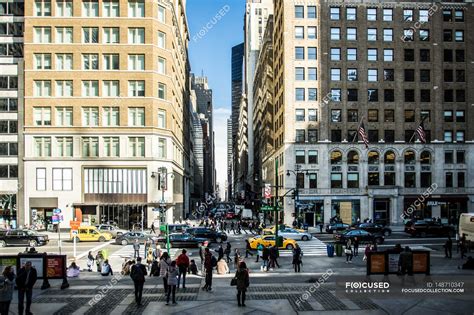 Street Scene At Manhattan — People Travel Destination Stock Photo