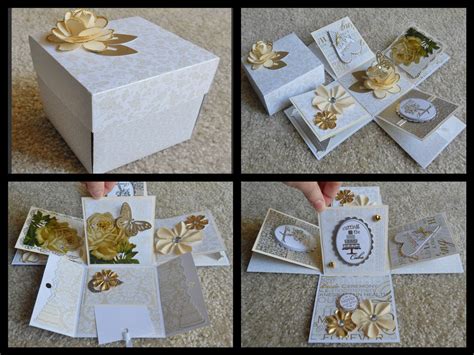 Handmade Gold Wedding Explosion Box Exploding Box Card Explosion Box