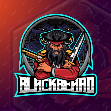 Premium Vector Blackbeard Pro Player Esport Gaming Mascot Logo