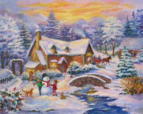 Painting Winter Wonderland Original Art By Rosanne Kaloustian