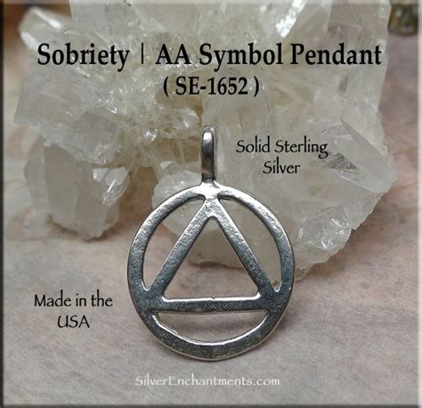 Sterling Silver AA Pendant Necklace Alcholics Anonymous Recovery