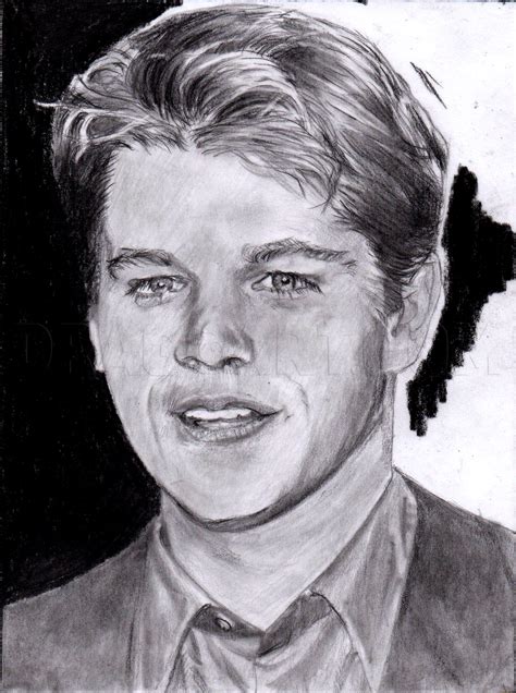 Matt Damon Drawing Lesson Step By Step Drawing Guide By Catlucker