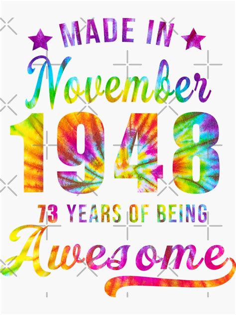 Happy 11th Birthday Decoration Made In November 1948 Sticker By