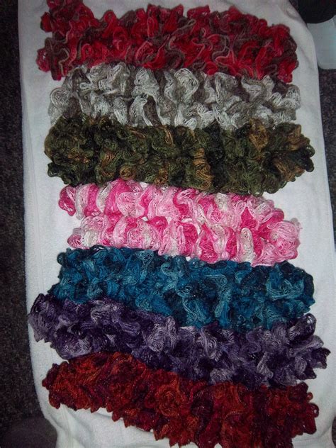 Crocheted Ruffle Scarves Using Sashay And Patons Yarns Patons Yarn