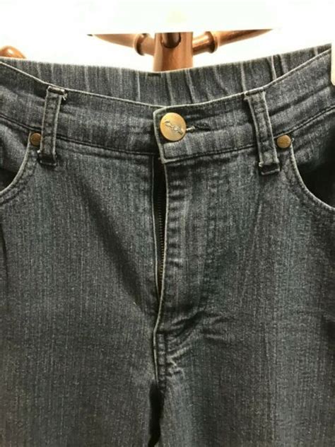 Lot Of 2 Womens Jeans Bend Over Size 12 Elastic Straight Denim Khaki