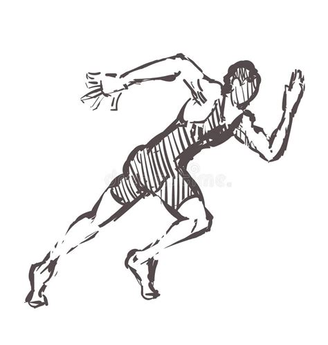 Sketch Of Runner Sport And Active Lifestyle Runner Hand Drawn