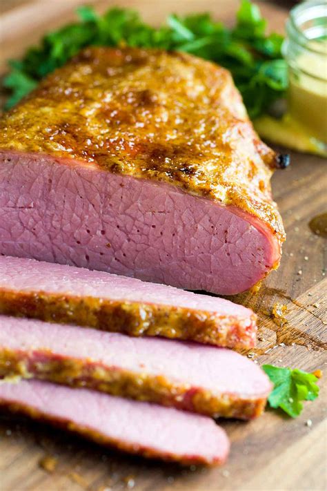 To make corned beef from scratch, purchase flat beef brisket vs. Oven-Baked Honey Mustard Corned Beef Recipe | Jessica Gavin