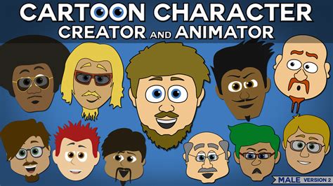 Cartoon Character Creator Animator Male Heads By Fizzrock Videohive