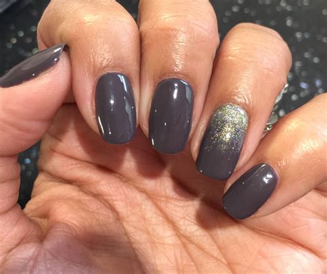 Bluesky Wf01 Dark Taupe With Holo Gold Glitter Fade Faded Nails