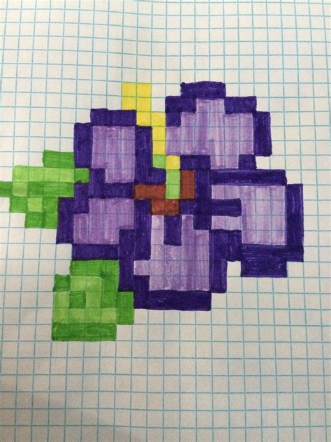 Pixel Flower Graph Paper Drawings Graph Paper Art Pixel Drawing