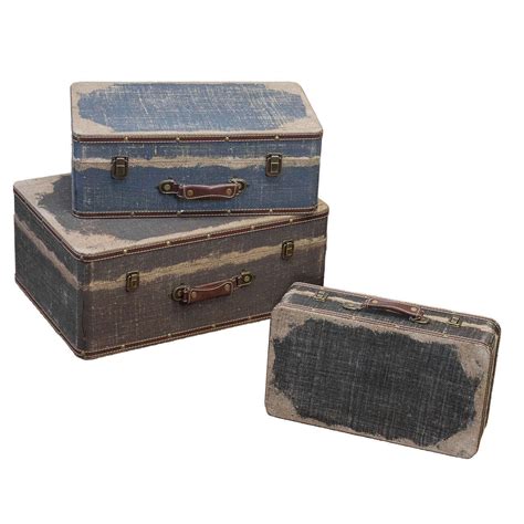 Burlap Decorative Suitcases Set3