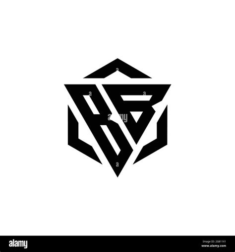 Bb Logo Monogram With Triangle And Hexagon Modern Design Template