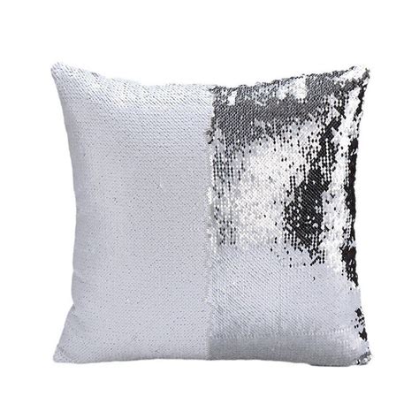 Luxe Sequin Pillow Silver And White Luxe Event Rental