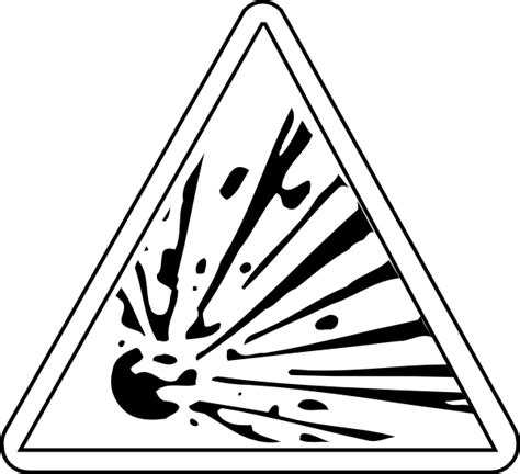 Caution Explosive Bw Clip Art At Clker Com Vector Clip Art Online