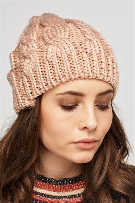 Cable Knit Basic Beanie Hat Just 6