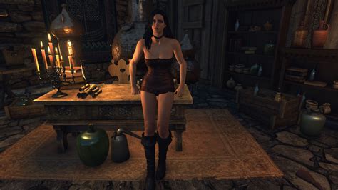 Yennefer In Sexy Dress Black And White At The Witcher Nexus Mods