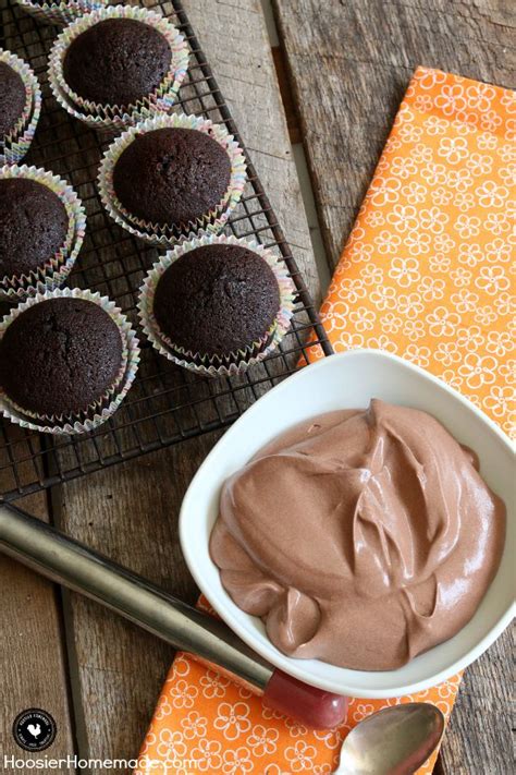 Beat shortening, 1/2 cup white sugar, milk, 1 tablespoon water, 1 teaspoon vanilla extract, and salt together in a bowl using an electric hand mixer until smooth, 5 to 7 minutes. Chocolate Mousse Cupcake Filling Recipe - Hoosier Homemade