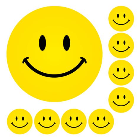 Mini Yellow Smiley Face Stickers 19mm