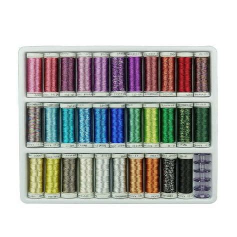 Metallic Thread For Embroidery Machine 200yds 32 Colors Set Leading
