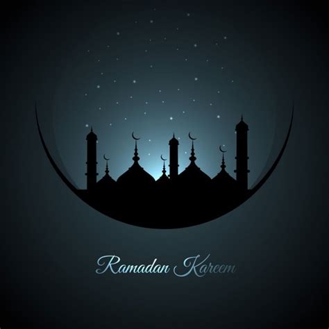 Free Vector Dark Blue Ramadan Background