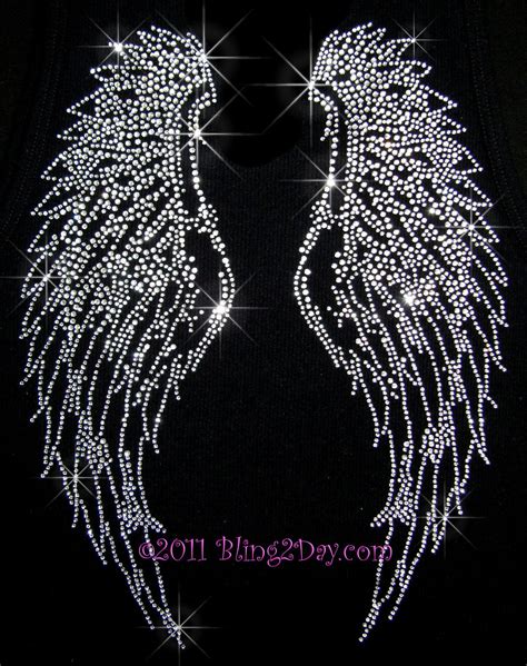 Clear Crystal Angel Wings Iron On Rhinestone Transfer Hot Fix Bling