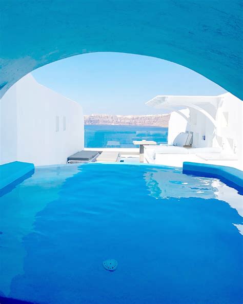 Santorini Griechenland Hotel Pool Balkon De Balkon