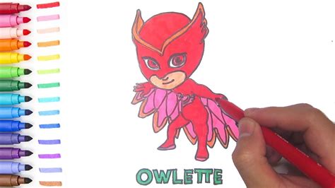 How To Draw Owlette Of The Pj Masks With Coloring Slow Coloring