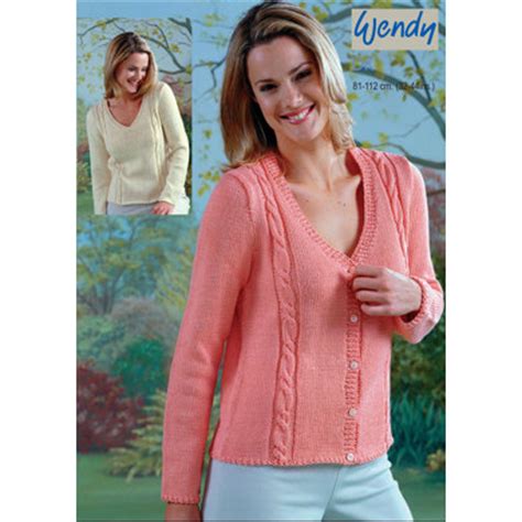 V Neck Sweater And Cable Panel Cardigan Free Knitting Pattern