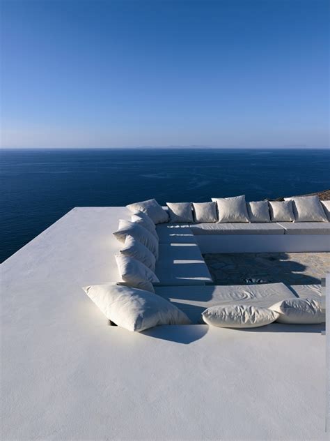An iconic blue dome church in santorini (greece). House With Amazing Contemporary Roof Deck Overlooking The ...