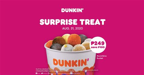 Dunkin’ Surprise Treat Save P100 On Munchkin Bucket Promo