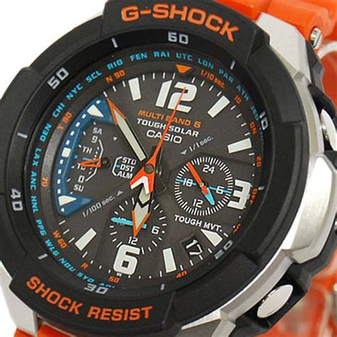 Casio G Shock Aviator Orange Band Solar Power Watch Gw 3000m 4a Watchain