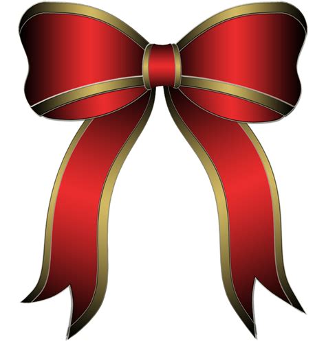 Red And Gold Christmas Bow Clipart Free Download Transparent Png