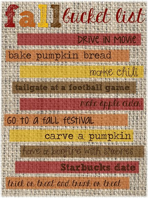 Richly Blessed Fall Bucket List Free Printable
