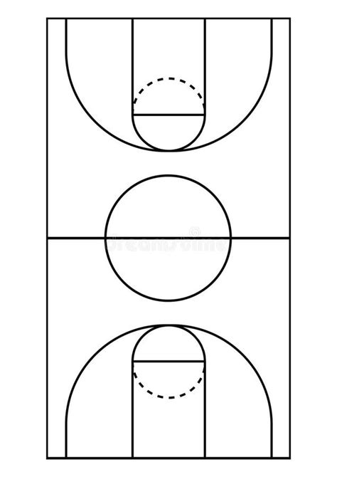 Vertical Basketball Court Line Vector Stock Vector Illustration Of