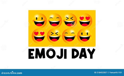 Cute Emoji Day Illustration Vector Stock Vector Illustration Of