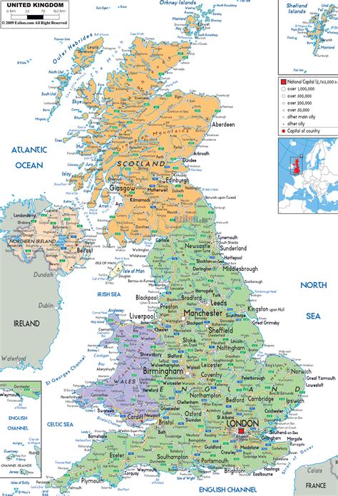 Large Detailed Political And Administrative Map Of United Kingdom With