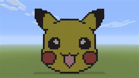 Minecraft Pixel Art Pokémon Pikachu Head Youtube
