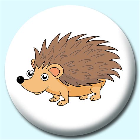25mm Hedgehog Cartoon Button Badge