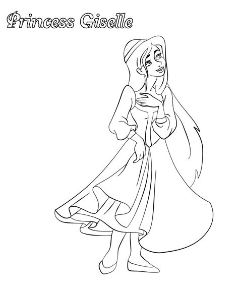 Gambar Princess Giselle Coloring Pages Disney Cartoon Character Di Rebanas Rebanas