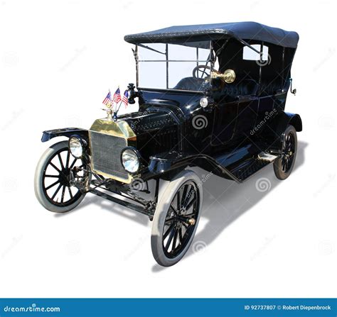 Antique Model-T Automobile- Isolated Stock Image - Image of single