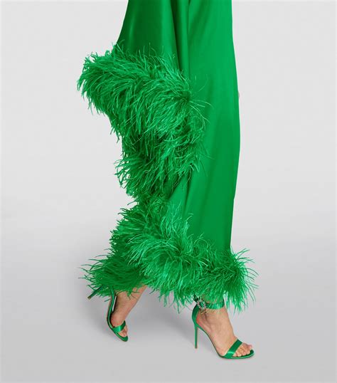 Taller Marmo Feather Trimmed Asymmetrical Maxi Dress Harrods Fr