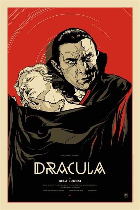 Universal Classic Monsters Poster Art Dracula By Martin Ansin Horror Movie Posters Movie