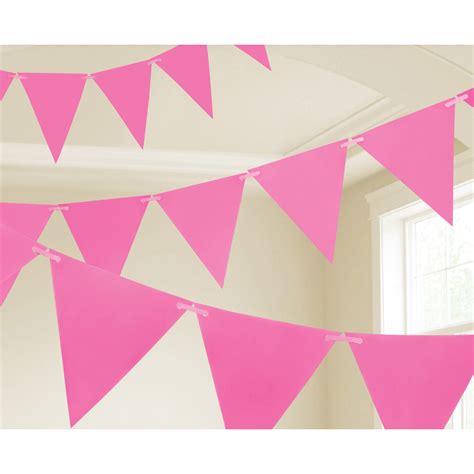 Bright Pink Paper Pennant Banners 45m 6 Pc Amscan International
