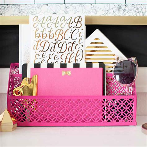 Riviera 6 Piece Hot Pink Desk Organizer Set Blu Monaco