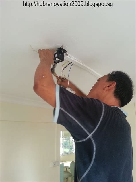 It will not only hold the wiring, but also support the full weight of the fan. Our HDB Flat Renovation in 2009: Ceiling Fan Installation ...